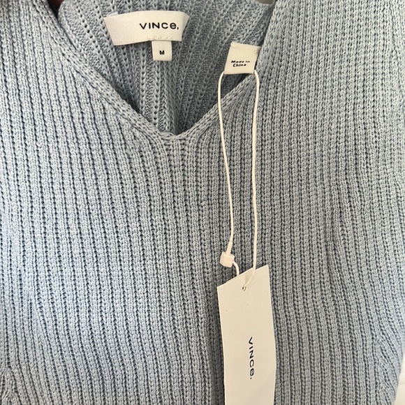 NWT Vince blue v neck knit tank - Picture 2 of 4